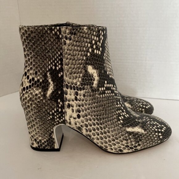 Essex Lane Gabriella Leather Snake-Skin Ankle Boots Booties Womens Size 6 - Picture 2 of 16